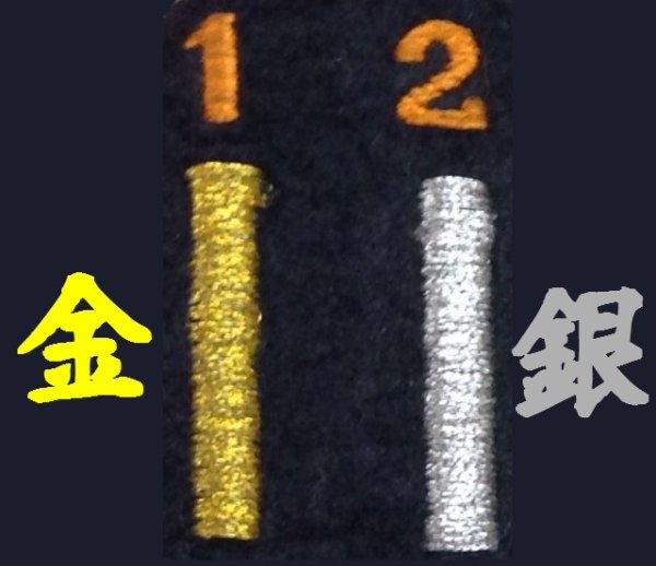 画像1: 2ｃｍ角（小サイズ）　ネーム刺繍　【金・銀色】 (1)